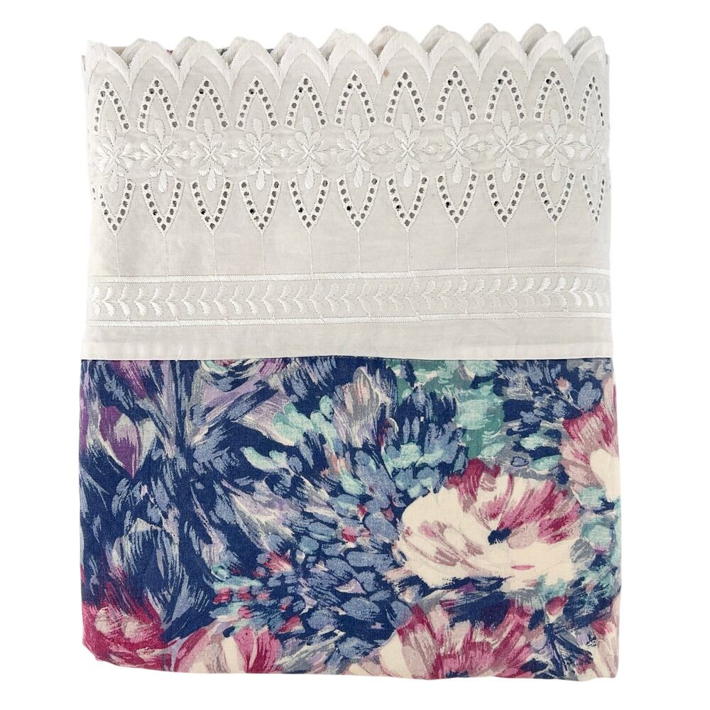 Vintage Cottagecore Floral Sheet Cottage Shabby Chic Farmhouse Fabric